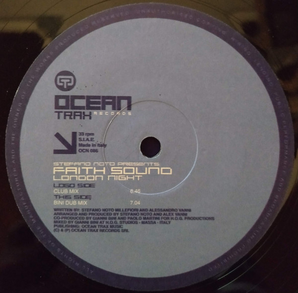 Cover zu Stefano Noto Presents Faith Sound - London Night | 2003 | Vinyl | Electronic | Italy