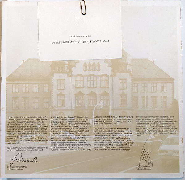 Cover zu Various - Tom Hame - Aus Dem Musikleben Der Stadt Hamm | 1979 | Vinyl | Classical | Germany