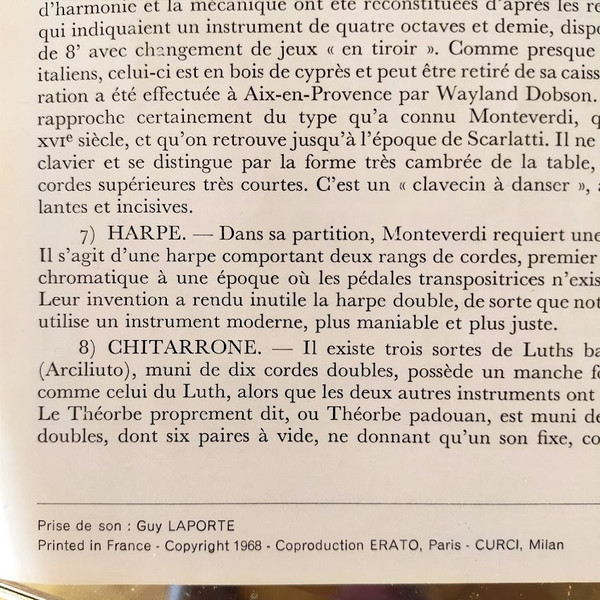 Cover zu Claudio Monteverdi - Eric Tappy, Ensemble Vocal De Lausanne Et Ensemble Instrumental De Lausanne Dir. Michel Corboz - Orfeo | 1968 | Vinyl | Classical | France