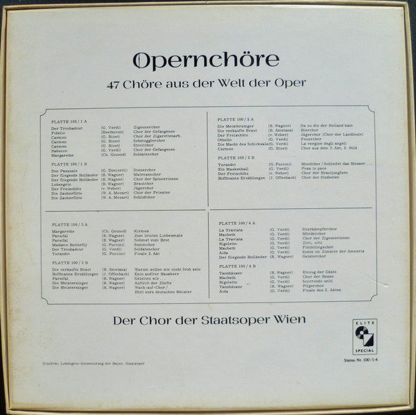 Cover zu Wiener Staatsopernchor - Opernchöre (47 Chöre Aus Der Welt Der Oper) | Vinyl | Classical | Germany