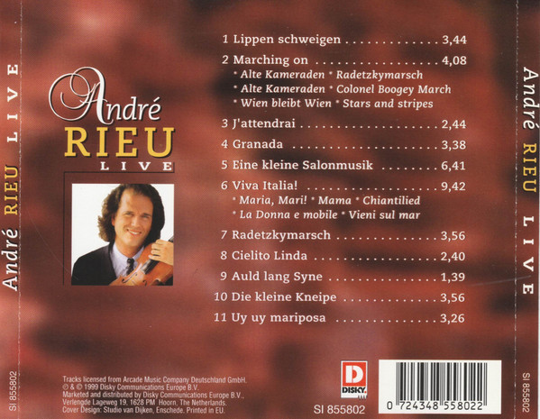 Cover zu André Rieu - Live | 1999 | Vinyl | Classical | Europe Schallplatten Ankauf