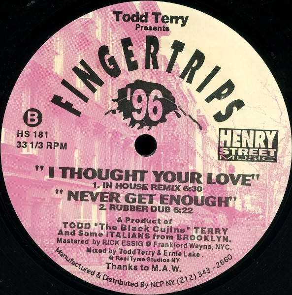 Cover zu Todd Terry - Fingertrips '96 | 1996 | Vinyl | Electronic | US Schallplatten Ankauf