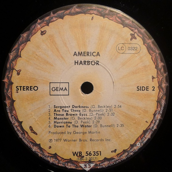 Cover zu America (2) - Harbor | 1977 | Vinyl | Rock, Pop | Germany