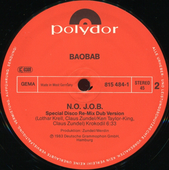 Cover zu Baobab - N.O. J.O.B. | 1983 | Vinyl | Electronic, Hip Hop | Germany