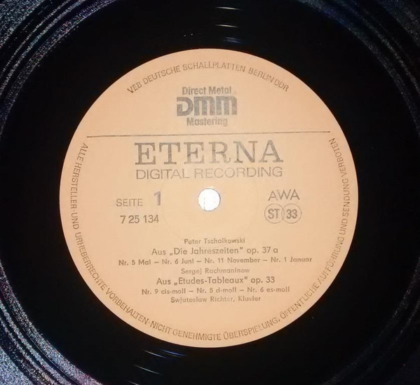 Cover zu Pyotr Ilyich Tchaikovsky / Sergei Vasilyevich Rachmaninoff, Sviatoslav Richter - Die Jahreszeiten Op.37a (Auswahl) / Etudes-Tableaux Aus Op.33 Und Op.39 | 1988 | Vinyl | Classical