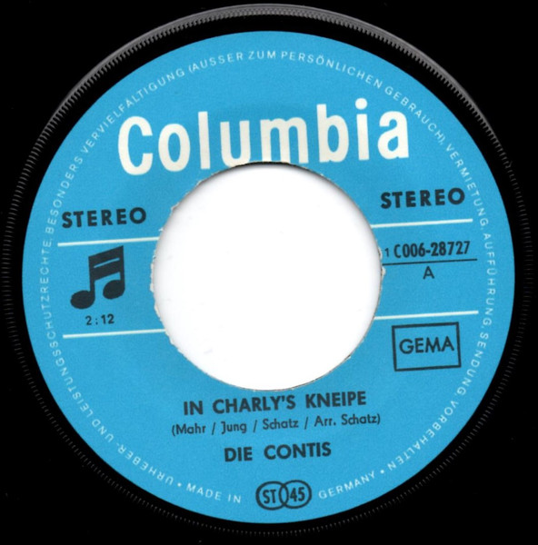 Cover zu Die Contis - In Charly's Kneipe / Ba-Ba-Ba | 1970 | Vinyl | Pop | Germany Schallplatten Ankauf