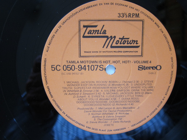Cover zu Various - Tamla-Motown Is Hot, Hot, Hot! Volume 4 | 1973 | Vinyl | Funk / Soul | Netherlands
