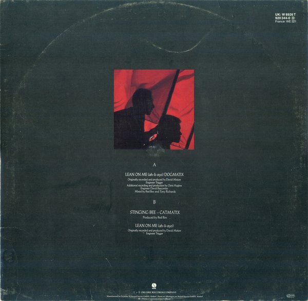 Cover zu Red Box - Lean On Me | 1985 | Vinyl | Electronic, Pop | Europe