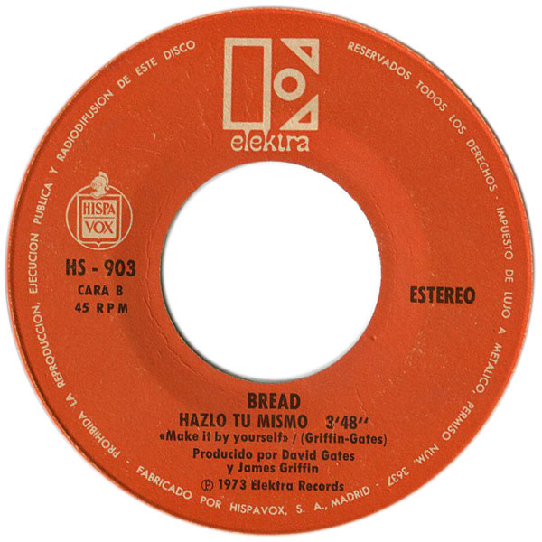 Cover zu Bread - Dulce Entrega / Hazlo Tu Mismo | 1972 | Vinyl, 7