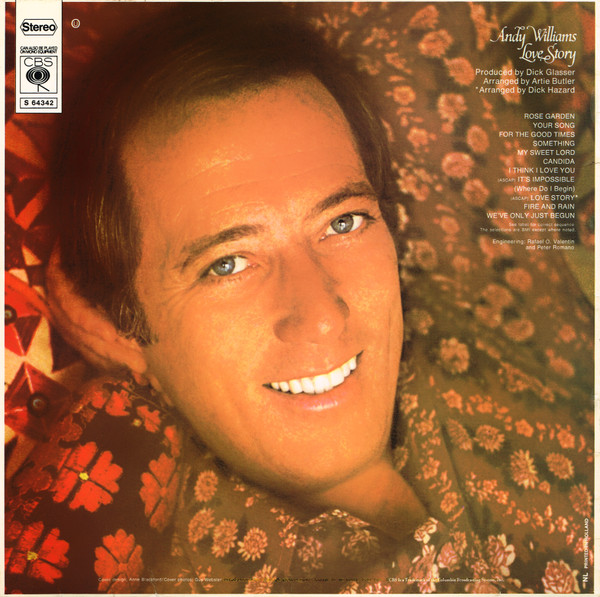 Cover zu Andy Williams - Love Story | 1971 | Vinyl | Pop | Europe
