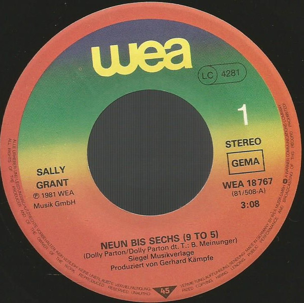 Cover zu Sally Grant - Neun Bis Sechs | 1981 | Vinyl | Pop | Germany Schallplatten Ankauf