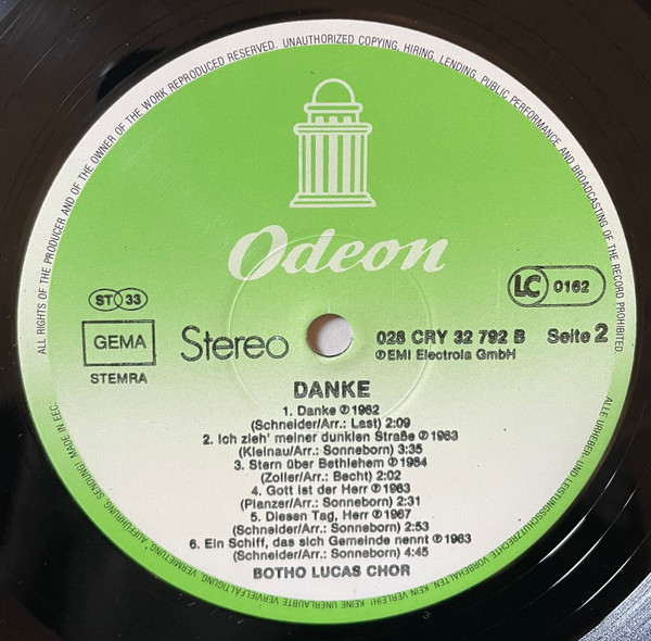 Cover zu Der Botho-Lucas-Chor - Danke | Vinyl | Folk, World, & Country | Germany Schallplatten Ankauf