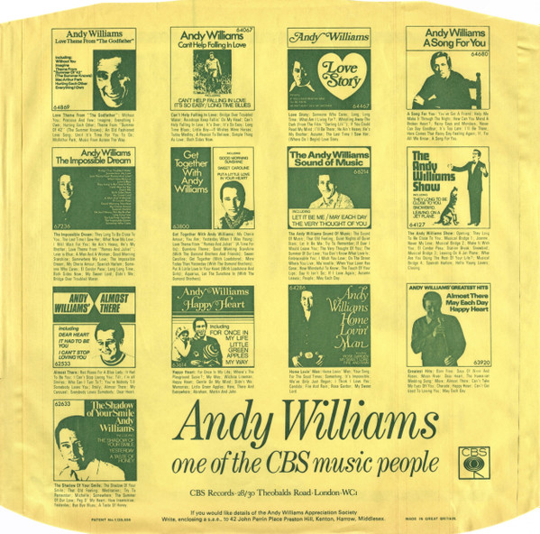 Cover zu Andy Williams - Solitaire | 1973 | Vinyl | Pop | UK