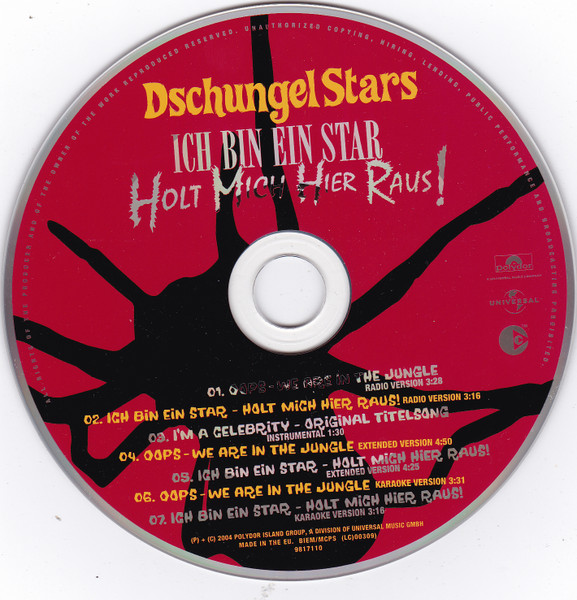 Cover zu Dschungel Allstars - Oops - We Are In The Jungle (Der Camp-Song) | 2004 | Vinyl | Pop | Germany