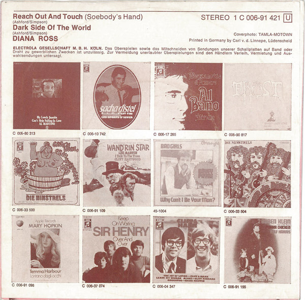 Cover zu Diana Ross - Reach Out And Touch (Somebody's Hand) / Dark Side Of The World | 1970 | Vinyl | Funk / Soul | Germany