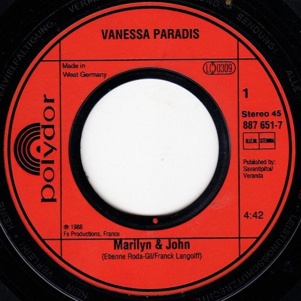 Cover zu Vanessa Paradis - Marilyn & John | 1988 | Vinyl | Pop | Europe Schallplatten Ankauf