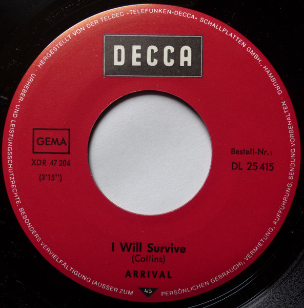 Cover zu Arrival (2) - I Will Survive | 1970 | Vinyl | Pop | Germany Schallplatten Ankauf