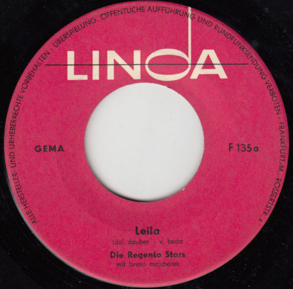 Cover zu Die Regento Stars Mit Bruno Majcherek - Leila | 1963 | Vinyl, 7