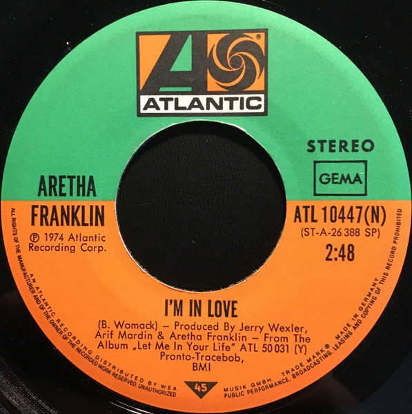 Cover zu Aretha Franklin - I'm In Love | 1974 | Vinyl | Funk / Soul | Germany Schallplatten Ankauf