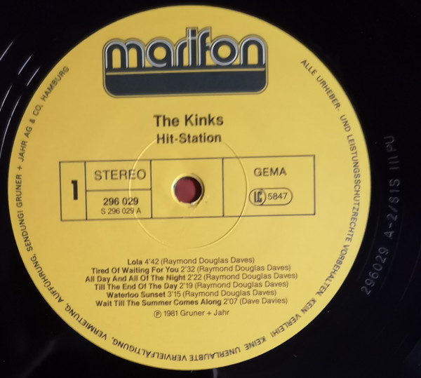 Cover zu The Kinks - Hit Station | 1981 | Vinyl | Rock, Pop | Germany Schallplatten Ankauf