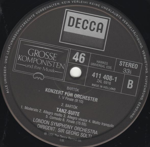 Cover zu Béla Bartók / London Symphony Orchestra / Georg Solti - Konzert Für Orchester Und Tanz-Suite | 1984 | Vinyl | Classical | Germany