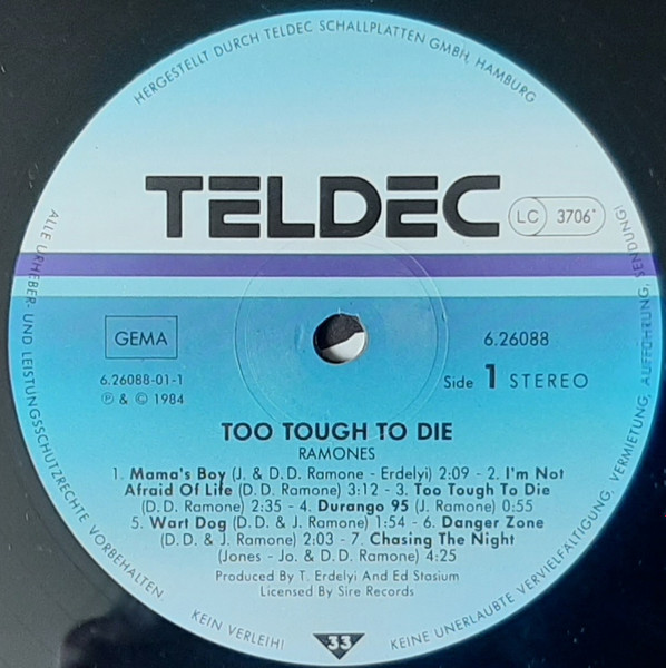 Cover zu Ramones - Too Tough To Die | 1989 | Vinyl | Rock | Germany