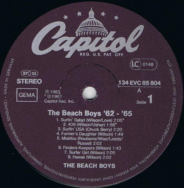 Cover zu The Beach Boys - 1962-1965 | 1978 | Vinyl | Rock, Pop | Germany