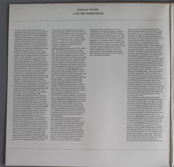 Cover zu Antonio Vivaldi - The Academy Of St. Martin-in-the-Fields, Sir Neville Marriner - L'Estro Armonico Op. 3 | Vinyl | Classical | German Democratic Republic (GDR)