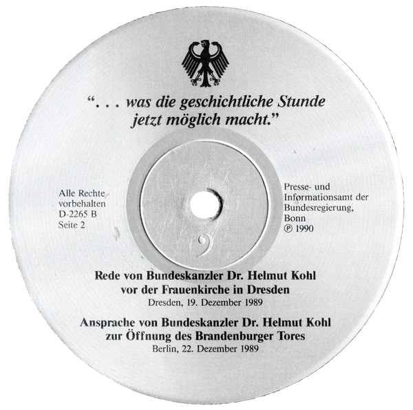 Cover zu Dr. Helmut Kohl - ...Was Die Geschichtliche Stunde Jetzt Möglich Macht | 1990 | Vinyl | Non-Music | Germany Schallplatten Ankauf