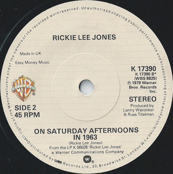 Cover zu Rickie Lee Jones - Chuck E's In Love | 1979 | Vinyl | Rock, Pop | UK Schallplatten Ankauf