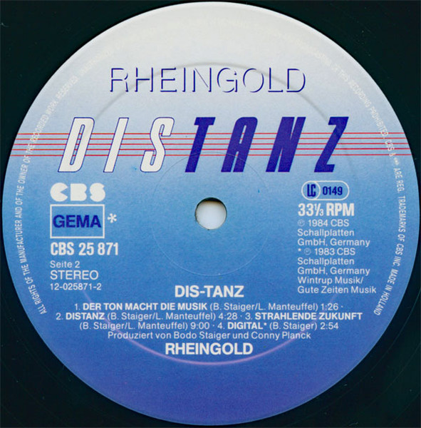 Cover zu Rheingold - Distanz | 1984 | Vinyl | Electronic | Germany