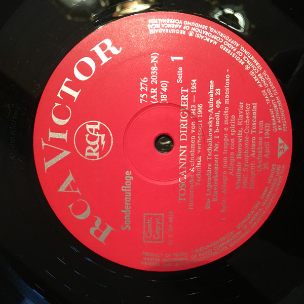 Cover zu Arturo Toscanini, Pyotr Ilyich Tchaikovsky, Vladimir Horowitz - Klavierkonzert Nr. 1, B-Moll, Op. 23 | 1967 | Vinyl | Classical | Germany Schallplatten Ankauf