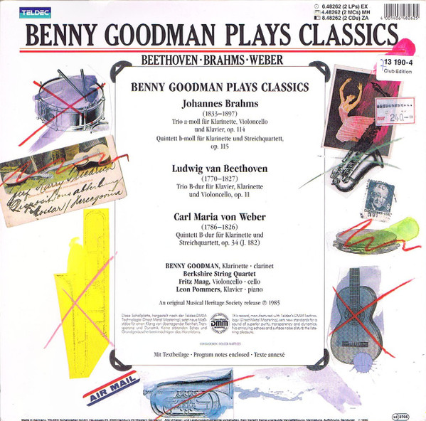 Cover zu Benny Goodman - Benny Goodman Plays Classics | 1985 | Vinyl | Classical | Germany
