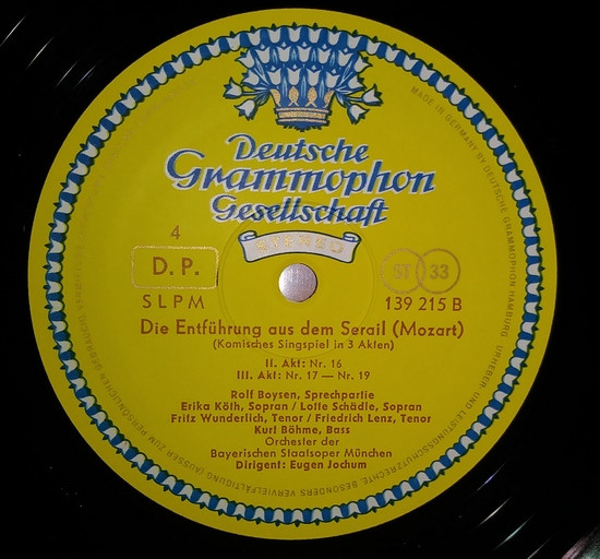 Cover zu Wolfgang Amadeus Mozart, Erika Köth, Fritz Wunderlich, Kurt Böhme, Eugen Jochum, Adele Stolte, Peter Schreier, Theo Adam, Helmut Koch - Die Entführung Aus Dem Serail / Bastien Und Bastienne | 1966 | Vinyl | Classical | Germany