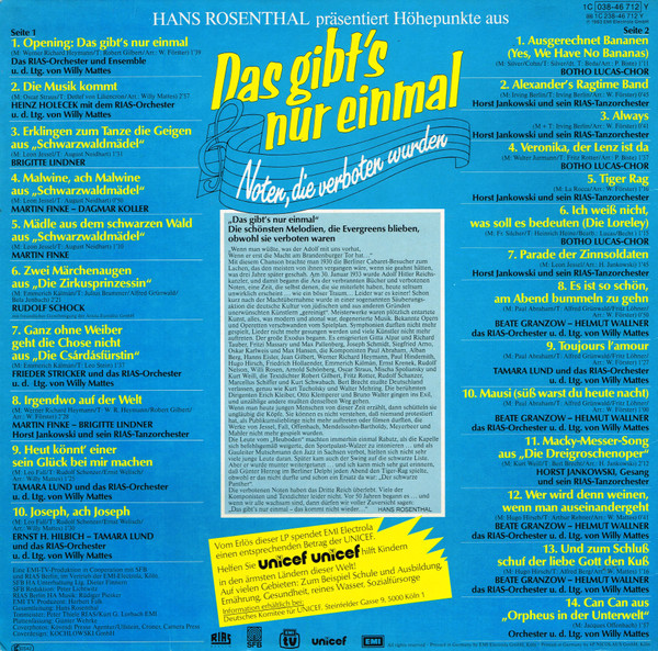 Cover zu Various - Das Gibt's Nur Einmal - Noten, Die Verboten Wurden | 1983 | Vinyl | Pop, Classical | Germany