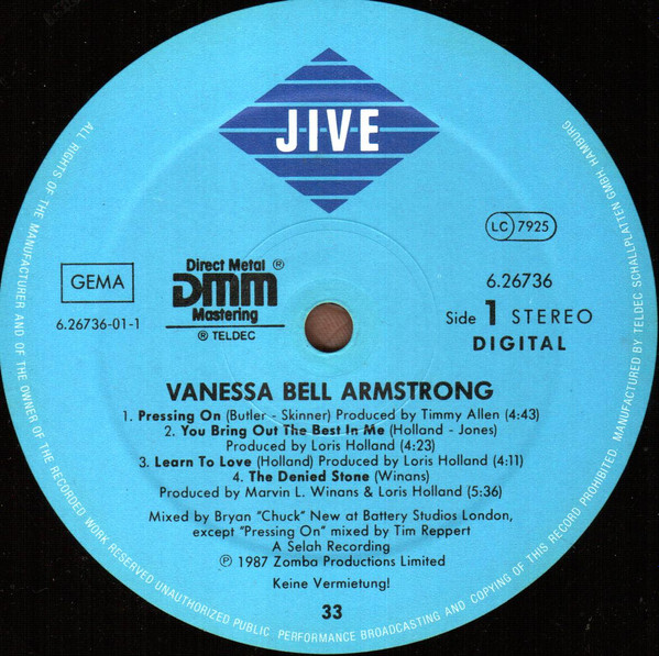 Cover zu Vanessa Bell Armstrong - Vanessa Bell Armstrong | 1987 | Vinyl | Electronic, Funk / Soul, Pop | Germany Schallplatten Ankauf