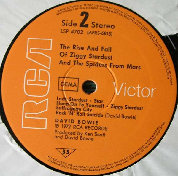 Cover zu David Bowie - The Rise And Fall Of Ziggy Stardust And The Spiders From Mars | 1972 | Vinyl, LP, Album | Rock | Germany