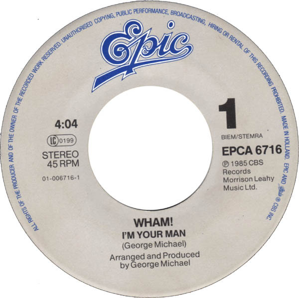 Cover zu Wham! - I'm Your Man | 1985 | Vinyl | Pop | Europe