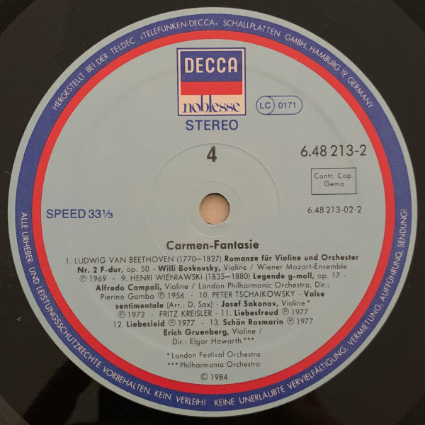 Cover zu Various - Carmen - Fantasie | 1984 | Vinyl | Classical | Germany