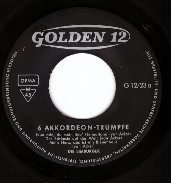 Cover zu Die Limburger - 6 Akkordeon Trümpfe | 1968 | Vinyl | Folk, World, & Country | Germany Schallplatten Ankauf