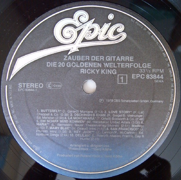 Cover zu Ricky King - Zauber Der Gitarre | 1979 | Vinyl | Pop, Folk, World, & Country | Germany Schallplatten Ankauf
