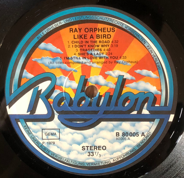 Cover zu Ray Orpheus - Like A Bird | 1979 | Vinyl | Rock, Pop | Germany Schallplatten Ankauf