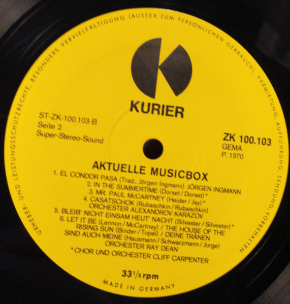Cover zu Various - Aktuelle Music-Box | 1970 | Vinyl | Rock, Pop | Germany Schallplatten Ankauf