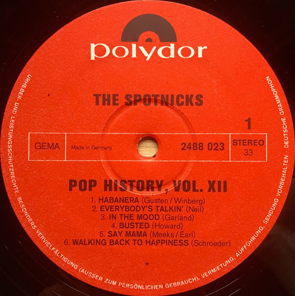 Cover zu The Spotnicks - Pop History Vol. 12 | 1970 | Vinyl | Rock | Germany