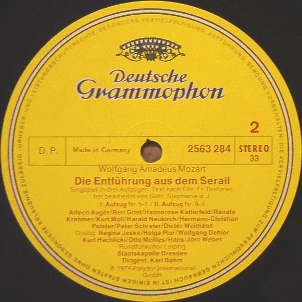 Cover zu Wolfgang Amadeus Mozart - Arleen Auger, Reri Grist, Peter Schreier, Harald Neukirch, Kurt Moll, Staatskapelle Dresden With Karl Böhm - Die Entführung Aus Dem Serail / Der Schauspieldirektor Schallplatten Ankauf