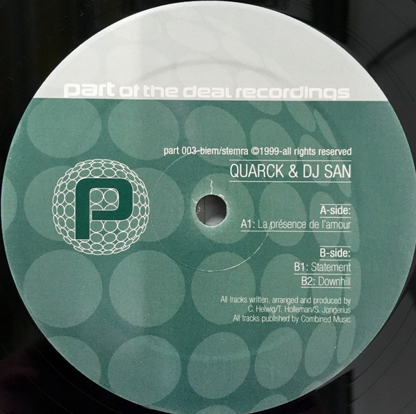 Cover zu Quarck & DJ San - La Présence De L'Amour | 1999 | Vinyl | Electronic | Netherlands Schallplatten Ankauf