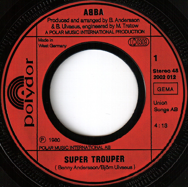 Cover zu ABBA - Super Trouper / The Piper | 1980 | Vinyl | Rock | Germany