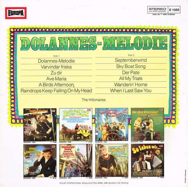 Cover zu The Hiltonaires - Dolannes-Melodie | 1975 | Vinyl | Classical, Folk, World, & Country | Germany Schallplatten Ankauf