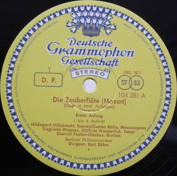 Cover zu Wolfgang Amadeus Mozart, Evelyn Lear • Lisa Otto • Roberta Peters, Franz Crass • Dietrich Fischer-Dieskau, Hans Hotter • Fritz Wunderlich, Berliner Philharmoniker, Karl Böhm - Die Zauberflöte = The Magic Flute = La Flute Enchantée | 1965 | Vinyl | Classical | Germany