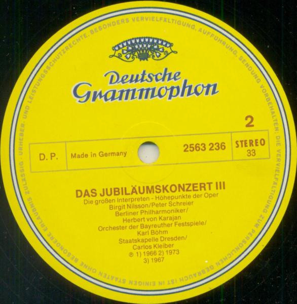 Cover zu Various - Die Großen Interpreten 3 - Jubiläumskonzert - Höhepunkte Der Oper | 1973 | Vinyl | Classical | Germany